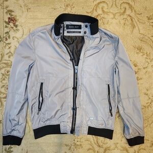 Zara Gray Bomber Jacket Large